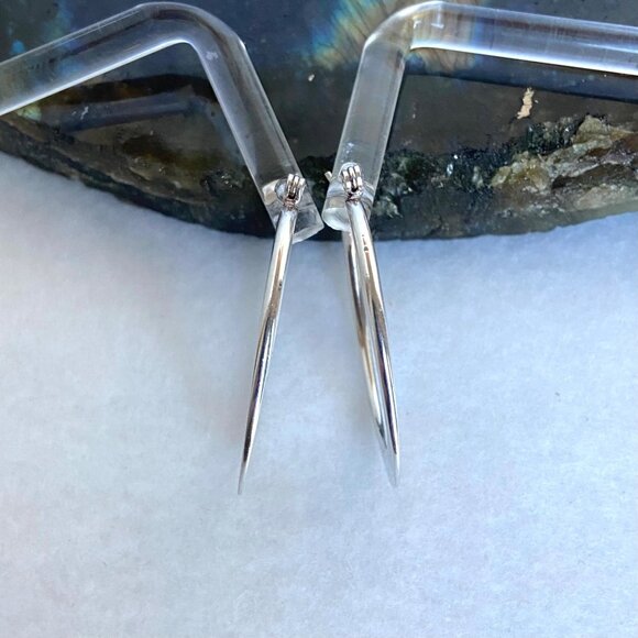 Silpada Sterling Silver 925 "Back To Basics" Hinged Clasp Oval Hoop Earrings - Picture 8 of 16